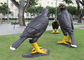 Large Painted Bird Garden Animal Fiberglass Eagle Sculpture Public Decoration