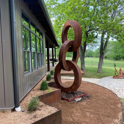 Outdoor Garden Decoration Metal Corten Steel Circle Sculpture