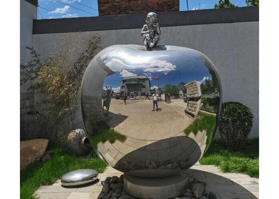 Goede prijs. Buiten Art Design Abstract Metal Garden Sculptures Roestvrij staal Apple Fruit Sculpture online