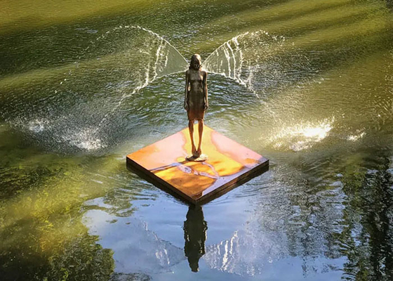 Outdoor Decoration Ballet Bronze Water Fountain 180cm Height