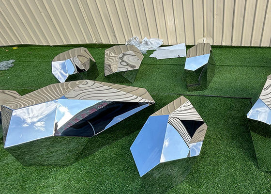 Goede prijs. Moderne tuinmetalen kunst rocksculptuur van roestvrij staal online