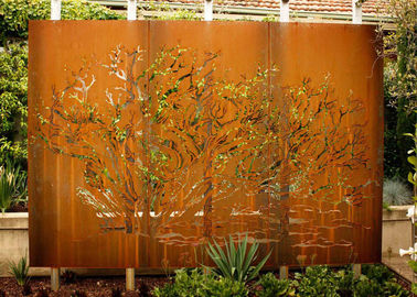 Customized Corten Steel Metal Tree Wall Art Sculpture For Garden Decoration