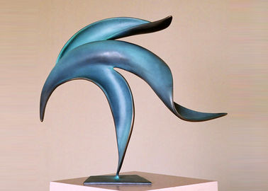 Custom Design Art Deco Bronze Sculpture Abstract Black - Chrome Lacquered