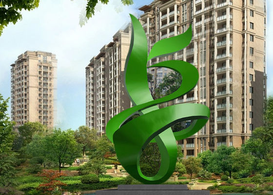 Goede prijs. De groene Geschilderde Eigentijdse Openluchtsamenvatting van het Metaalbeeldhouwwerk voor de Bouw online