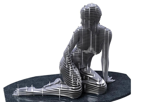 Outdoor Decoration Laser Cutting Stainless Steel Dancer Sculpture