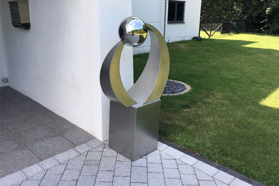 Goede prijs. Buiten tuin roestvrij staal bal beeldhouwwerk geborstelde afwerking online
