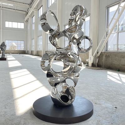 Decorative Circle Mirror Polished Stainless Steel  Metal Art Sculpture