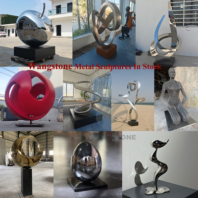 Large Outdoor Stainless Steel Geometric Animal Sculpture Howling Wolf Statue