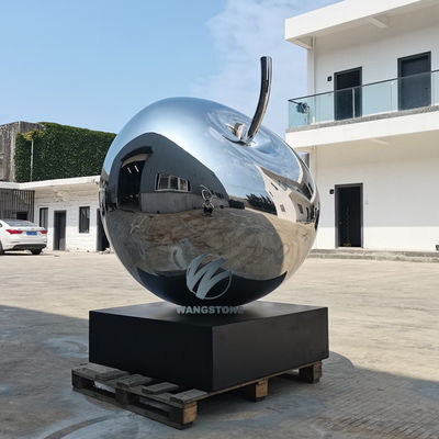 Goede prijs. Weerbestendige Spiegel van roestvrij staal Appelsculptuur Outdoor Tuinkunst Modern Patio Decor online