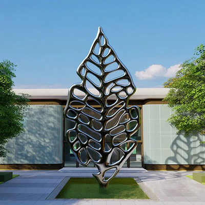 Goede prijs. Publieke installatie Metaal Natuur Kunstwerk Roestvrij staal blad sculptuur online