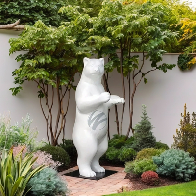 Goede prijs. Large White Standing Bear Sculpture (2M Height) - Durable FRP Outdoor Decorative Art online