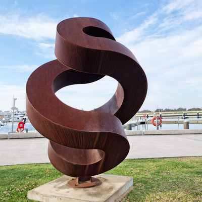 Goede prijs. Fabriek Verweringsstaal Sculptuur Landschap Metalen Abstracte Cortenstaal Sculptuur voor Tuindecoratie online