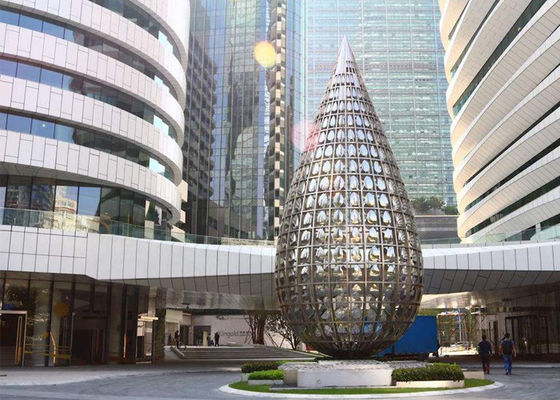 Goede prijs. Opgepoetst Roestvrij staal die Groot Openlucht de Ingangsbeeldhouwwerk bouwen van Metaalbeeldhouwwerken online