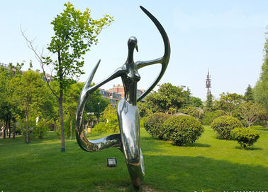 Custom Polished Stainless Steel Sculpture , Abstract Outdoor Metal Sculpture For Garden