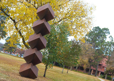 Goede prijs. Abstracte Roestige Tuinbeeldhouwwerken, Vierkant Beeldhouwwerk met Corrosiestabiliteit online