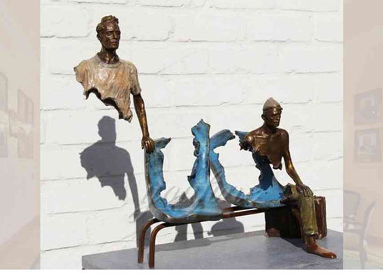 Goede prijs. Het levensgrote Afgietsel beëindigt het Beeldhouwwerk van het Reizigersbrons voor Tuin, Bruno Catalano Sculpture online