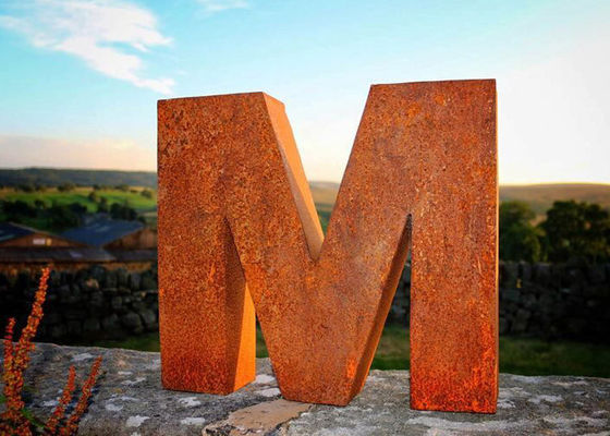 Goede prijs. Van het het Staalbeeldhouwwerk van Corten van de parkdecoratie van de het Landschapsbrief M Roestig Openlucht het Metaalbeeldhouwwerk online