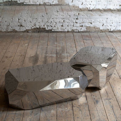 Goede prijs. Super het Beeldhouwwerkroestvrij staal van de Huisdecor Opgepoetst Bank als Perfect Landschap online