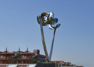 Red Large Art Urban Landscape Stainless Steel Art Sculptures Red Painted