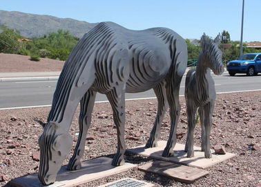 Life Size Horse Abstract Animal Sculpture Stainless Steel Matt Finish
