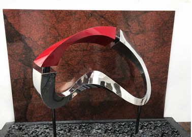 Goede prijs. Opgepoetste spiegel en Rood Geschilderd 50cm Roestvrij staal Abstract Beeldhouwwerk online