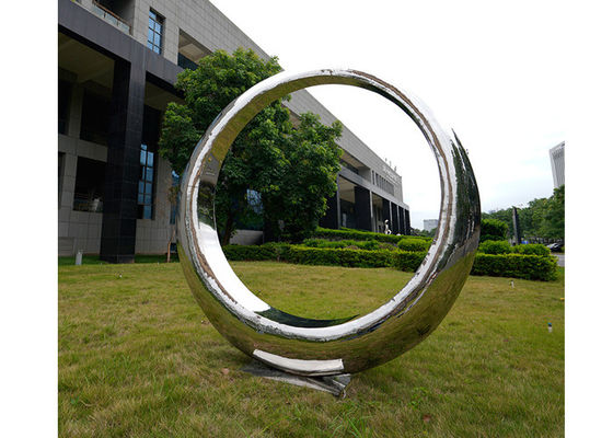Goede prijs. Opgepoetst Modern Openluchtroestvrij staal Ring Sculpture online
