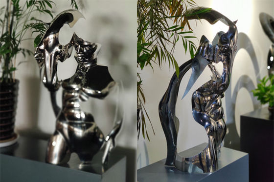 Goede prijs. 100cm Beeldhouwwerk van het het Paardhoofd van het Hoogte het Spiegel Opgepoetste SS316 Menselijke Gezicht online