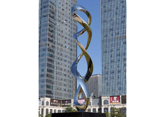 Goede prijs. 300cm Hoog Opgepoetst Wervelend Roestvrij staal Abstract Beeldhouwwerk online