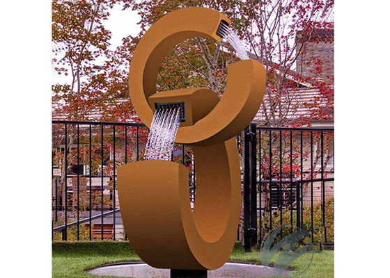 Goede prijs. De moderne Rusty Corten Steel Water Feature-Vorm van de Tuinfontein 2C online