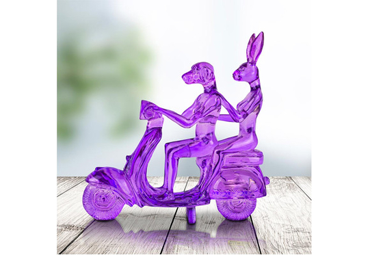 Goede prijs. Eigentijds Openlucht de Glasvezelbeeldhouwwerk van Tuinart transparent resin rabbit dog online