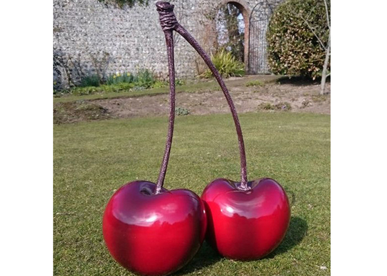 Goede prijs. De grote Geschilderde Moderne Openluchtglasvezel Cherry Sculpture van het Fruitstandbeeld online