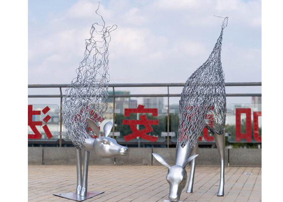 Goede prijs. Het moderne Art Stainless-Dierlijke Beeldhouwwerk van het staal Openluchtmetaal online
