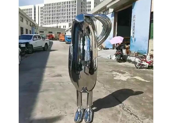 Moderne Art Stainless Steel Abstract Man-Opgepoetste Beeldhouwwerkspiegel