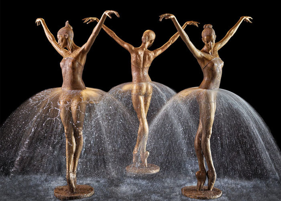 Goede prijs. Openlucht van de het Bronsballerina van de Tuindecoratie het Waterfontein met Grootte 180cm Hoogte online
