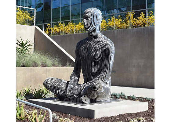 Goede prijs. Tuin of tuin decoratieve laser snijden roestvrij staal meditator sculptuur online