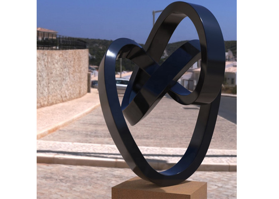Goede prijs. Op maat geschilderde metaalkunst van roestvrij staal Abstracte gedraaide sculptuur voor buiten online