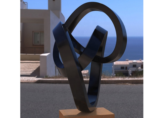 Goede prijs. Op maat geschilderde metaalkunst van roestvrij staal Abstracte gedraaide sculptuur voor buiten online