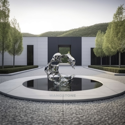 Goede prijs. Gepolijste golfsculptuur van roestvrij staal voor tuin- en openbare parkversiering online