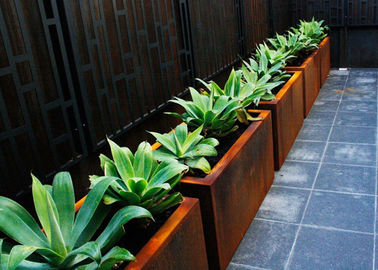 Goede prijs. Aangepaste Vierkante Metaalplanters Openluchtcorten een Materiële 50cm Hoogte online