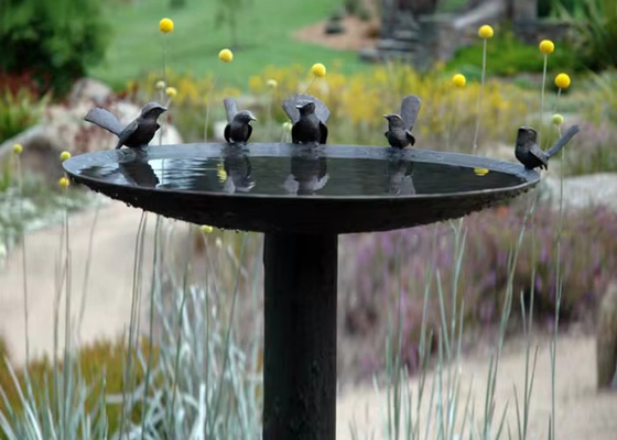 Life Size Metal Casting Bronze Bird Bath Bowl Statue Tuinsculptuur