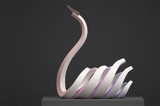 Goede prijs. Buitenstaal Swan Sculpture Wit geverfde afwerking online
