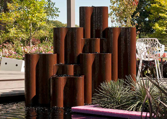 Goede prijs. Custom Outdoor Corten Steel Column Water Feature Fountain Voor tuin online