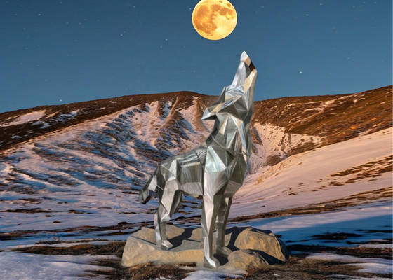 Goede prijs. Grote Abstracte Dieren Sculptuur van roestvrij staal Kunst Wolf Metalen Lastechniek voor decoratie online