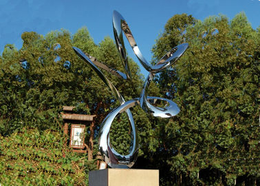 Goede prijs. Modern Landschap Opgepoetst Roestvrij staalbeeldhouwwerk, Abstract Tuinbeeldhouwwerk online
