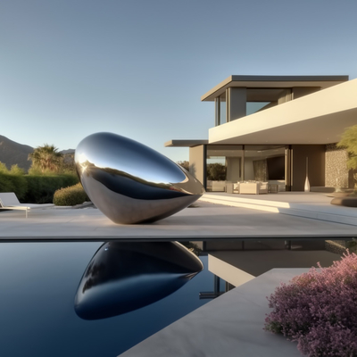 Goede prijs. Spiegel gepolijst Modern roestvrij staal Outdoor Abstract Sculpture Arrival Design online