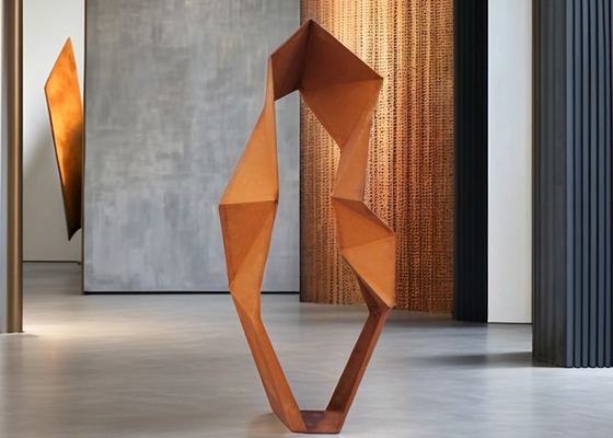 Hedendaagse Abstracte Geometrische Metalen Kunst Beeldhouwkunst Moderne Corten Steel Lastechniek