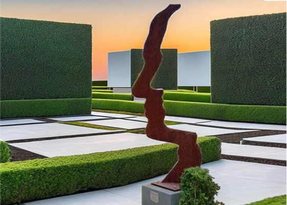 Custom Rusty Outdoor Metal Garden Art Corten Stalen Gezichtsbeeldhouwwerk