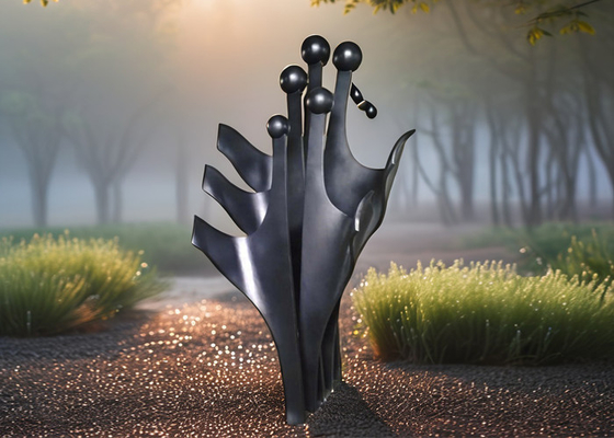 Goede prijs. Op maat geschilderd Abstract Metalen Tuinkunst Moderne roestvrij staal buitensculpturen online