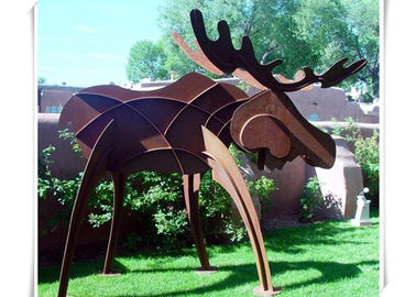 Goede prijs. Het Standbeeld van het Staalamerikaanse elanden van dierencorten, het Abstracte Stijl Geroeste Art. van de Staaltuin online