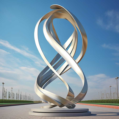 Moderne metaalkunst Grote outdoor mat roestvrij staal DNA-sculptuur